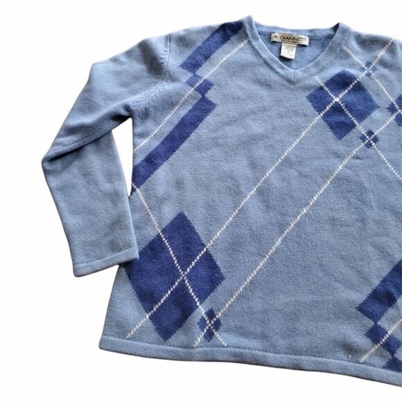 A. Giannetti Cashmere Argyle Sweater Small - Picture 3 of 6